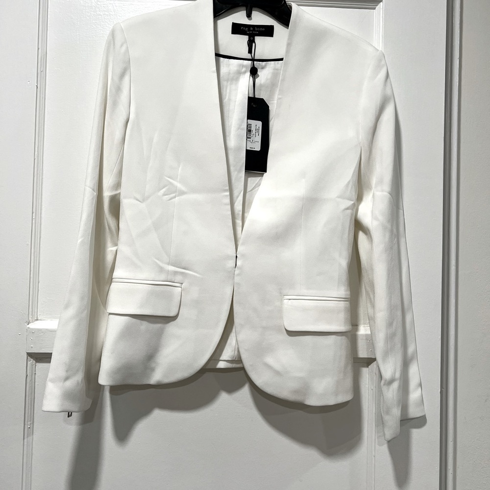 Rag & bone white jacket 0 zipper sleeves NWT